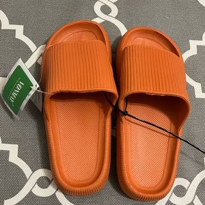 Vonmay Orange Comfy Foam Slides